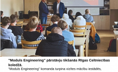 Moduls Engineering tiekas ar Rīgas Celtniecības koledžas studentiem